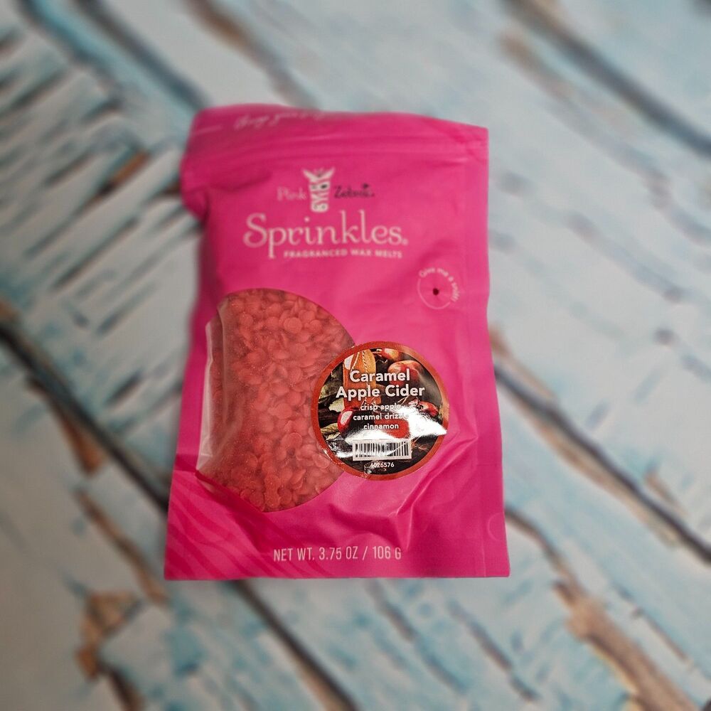 Pink Zebra Sprinkles Caramel Apple Cider 3.75 oz Wax Melts Fragrance NEW Fall Sc